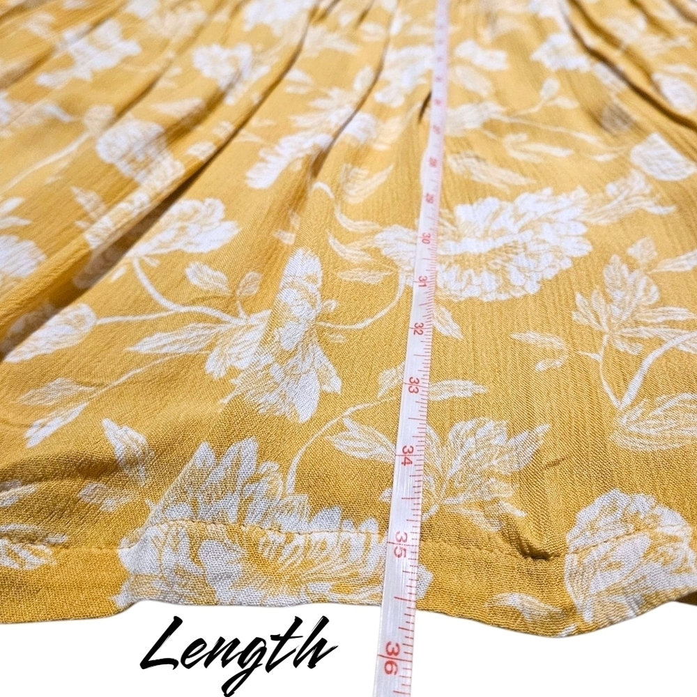 Wmns Crochet & Yellow Floral Sundress Sz LG Lace Cutout Feminine Coquette Boho - Picture 14 of 16